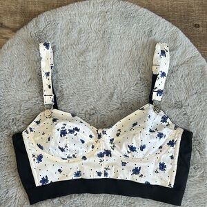 Bebe Floral Bustier Crop Top XS